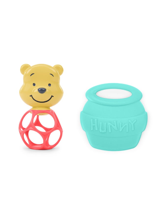 Bright Starts Disney Baby Winnie the Pooh Hunny & Shake Rattle & Teether Toy (Pack of 2) - Image 2